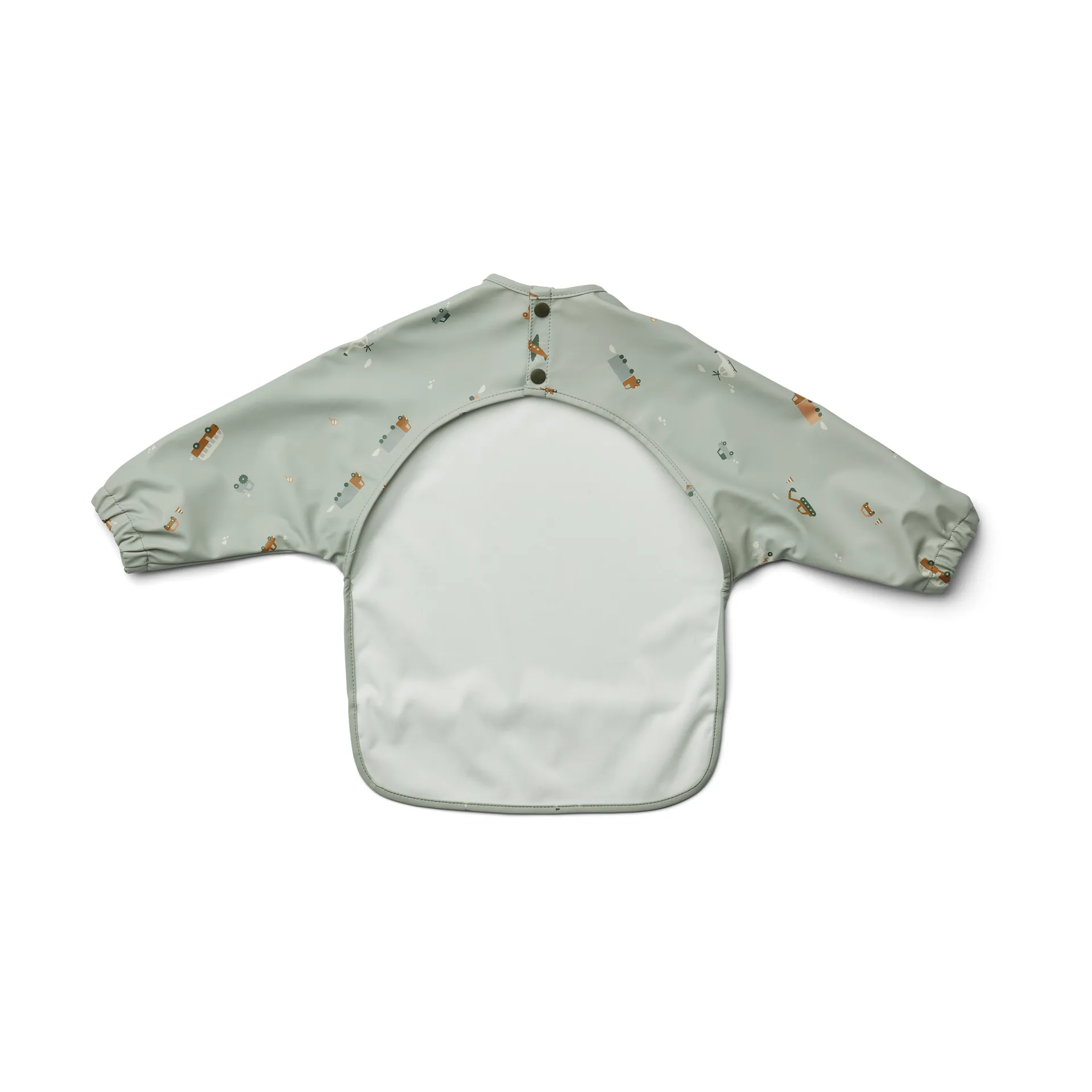 Merle bib with sleeve, Vehicles-dove blue mix Liewood