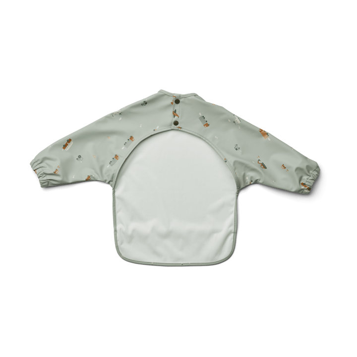 Merle bib with sleeve, Vehicles-dove blue mix Liewood