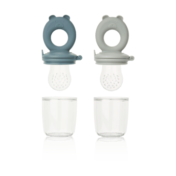 Miranda tasting button 2 pieces - Whale blue-Dove blue - Liewood