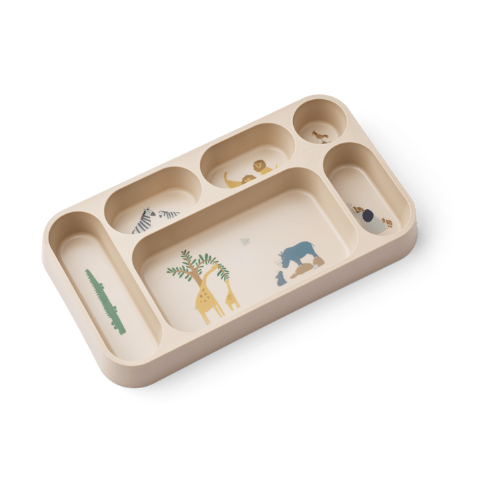 Mosu plate with 6 compartments 17x30 cm - All together-Sandy - Liewood