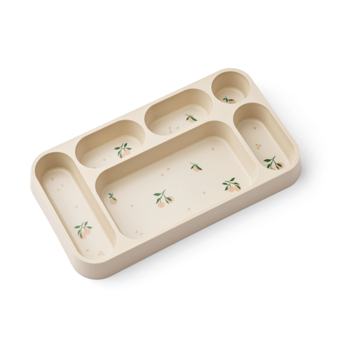 Mosu plate with 6 compartments 17x30 cm - Peach-Sea shell - Liewood