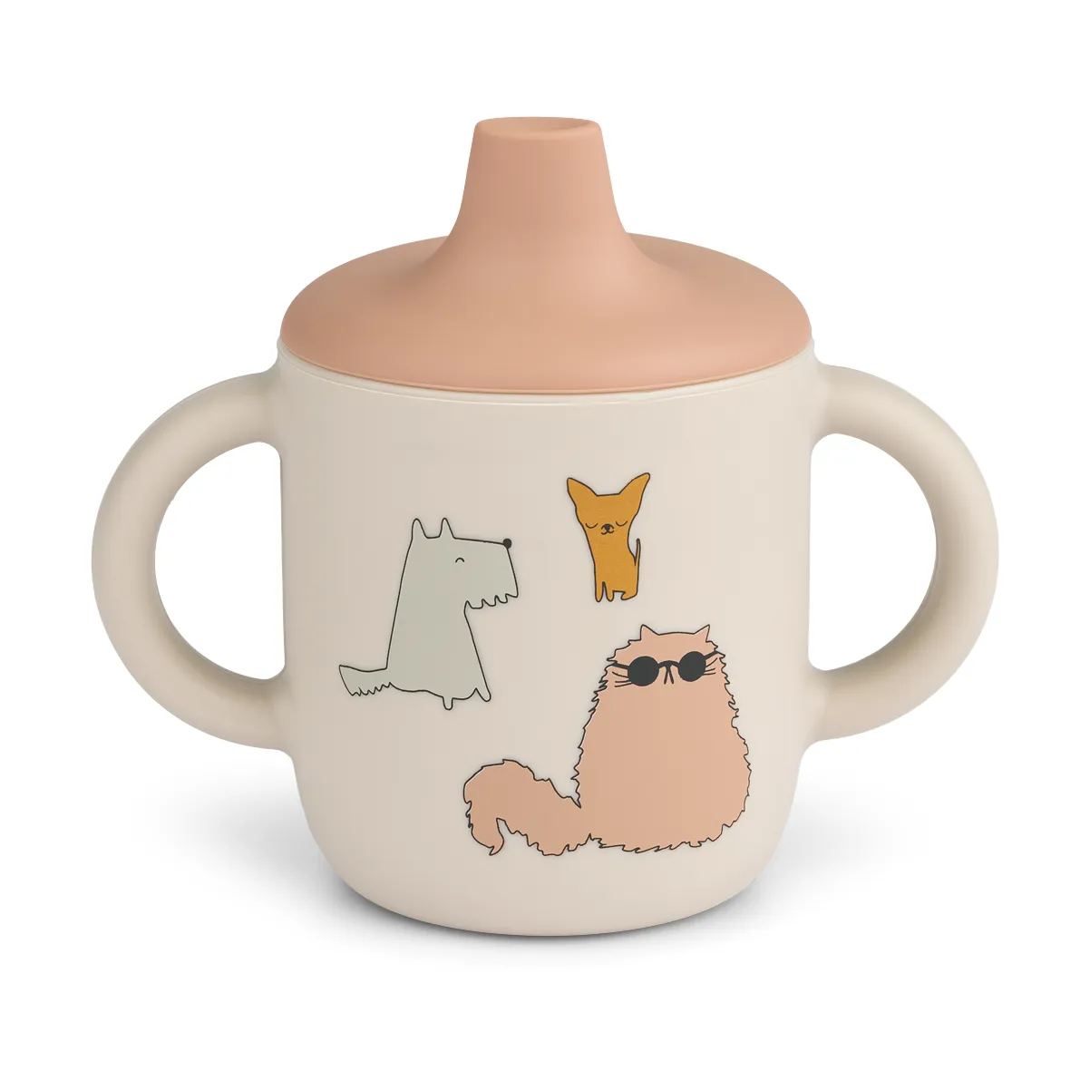 Liewood Neil sippy cup 15 cl Cats and Dogs-Sandy | Scandinavian Design | Coffee cups | Beige