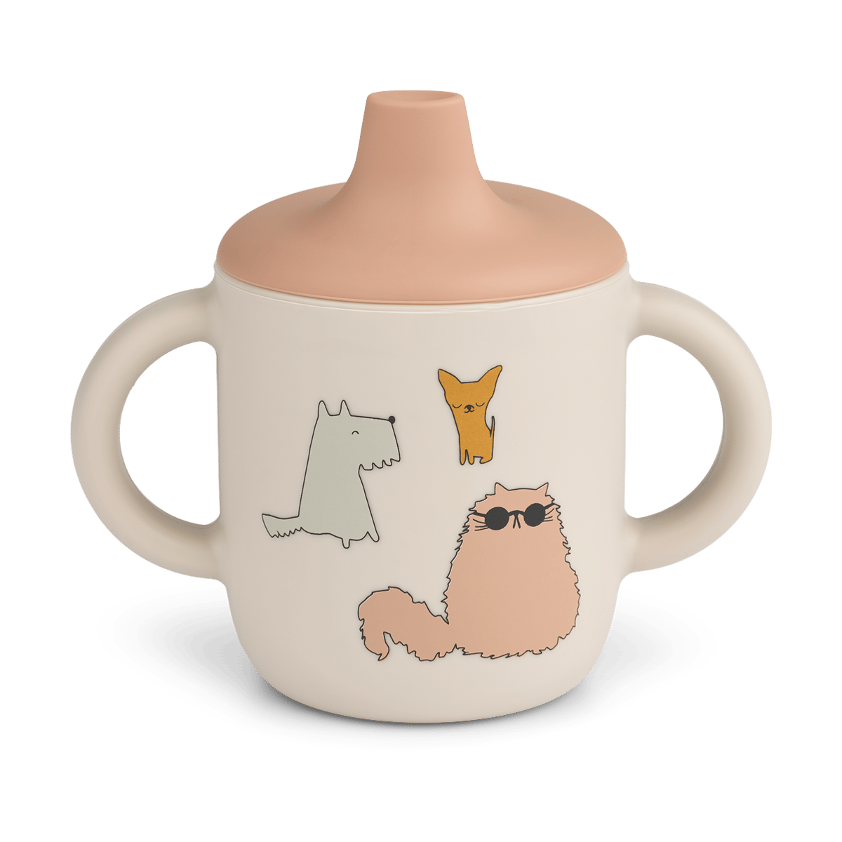 Liewood Neil sippy cup 15 cl Cats and Dogs-Sandy | Scandinavian Design | Coffee cups | Beige