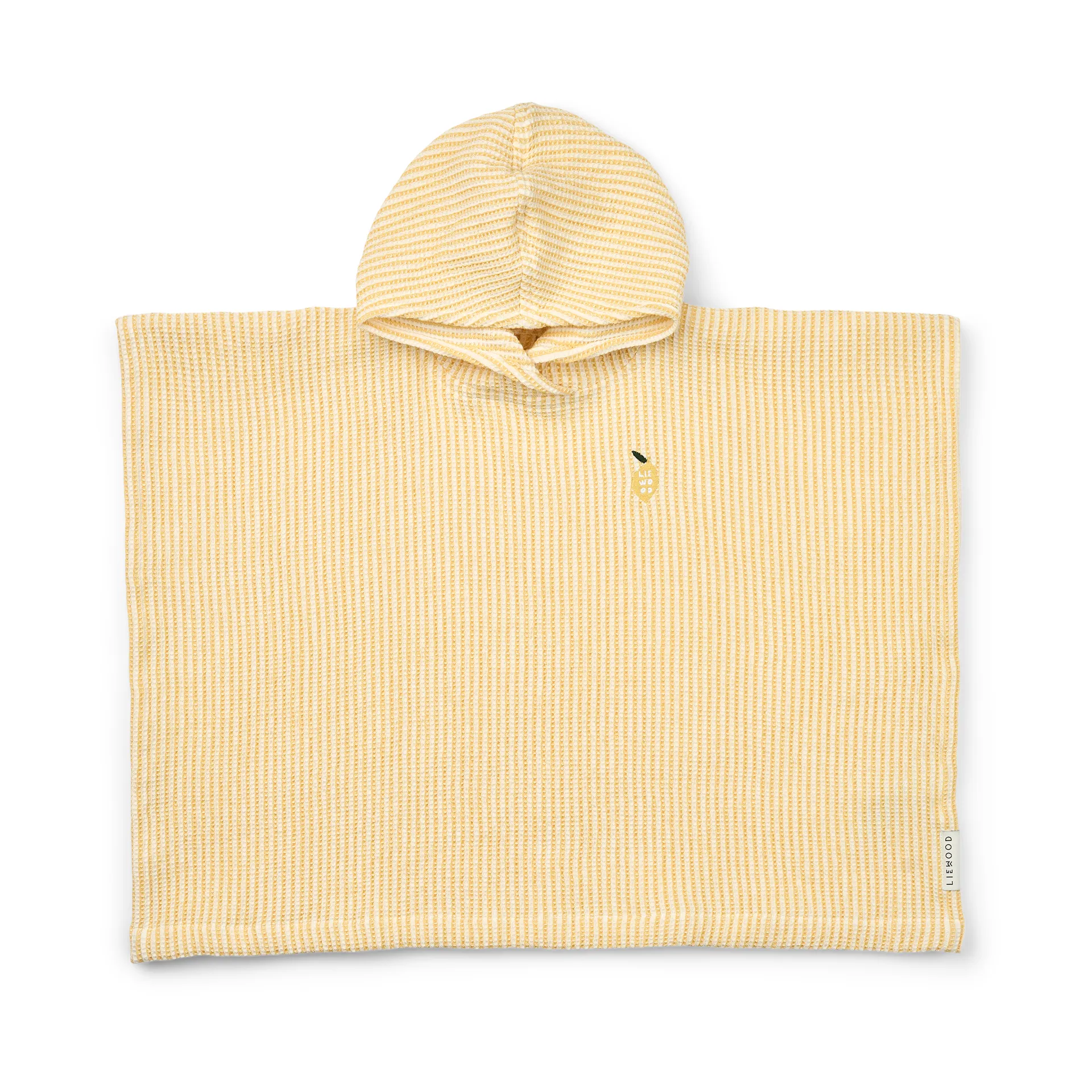 Paco bath poncho lemon yellow creme de la creme stripe, 3–4 years Liewood