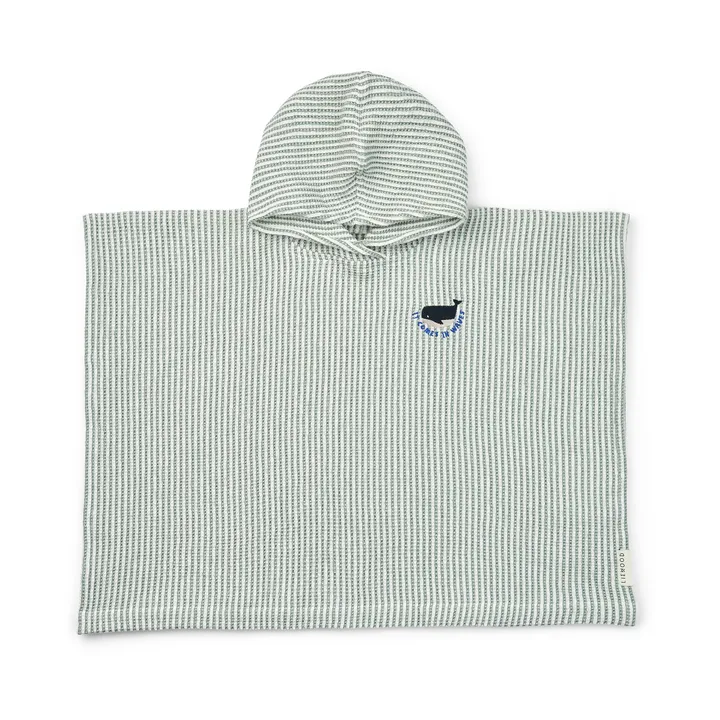 Paco bath poncho peppermint creme de la creme stripe - 1–2 years - Liewood