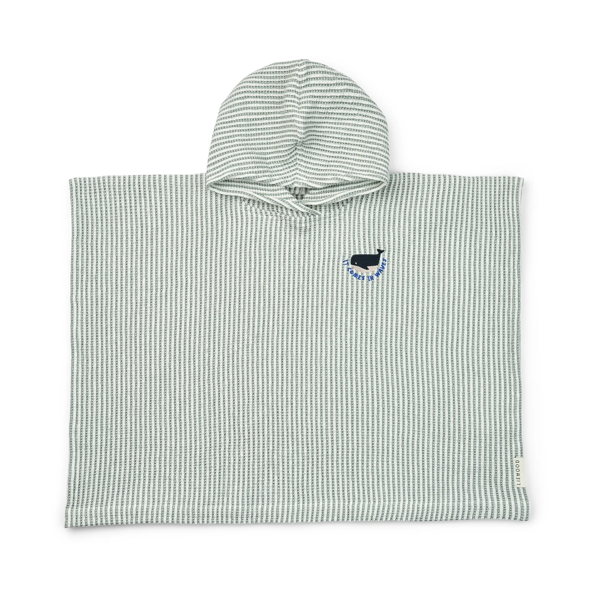 Paco bath poncho peppermint creme de la creme stripe, 5–6 years Liewood