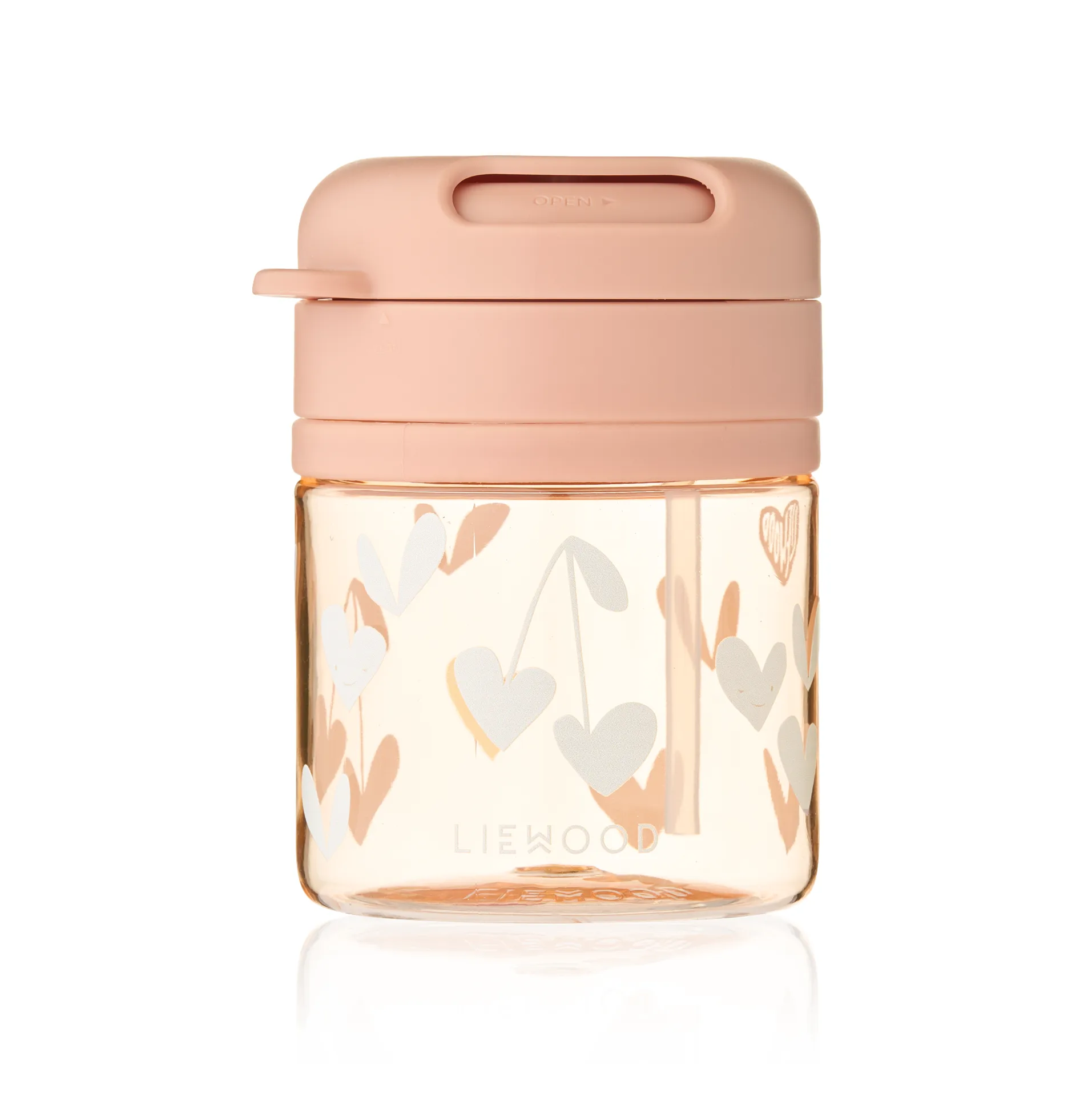 Pavia mug with straw 28 cl, Sweethearts-pale tuscany Liewood