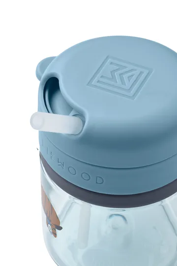 Pavia mug with straw - Fun-beach blue, 28 cl - Liewood