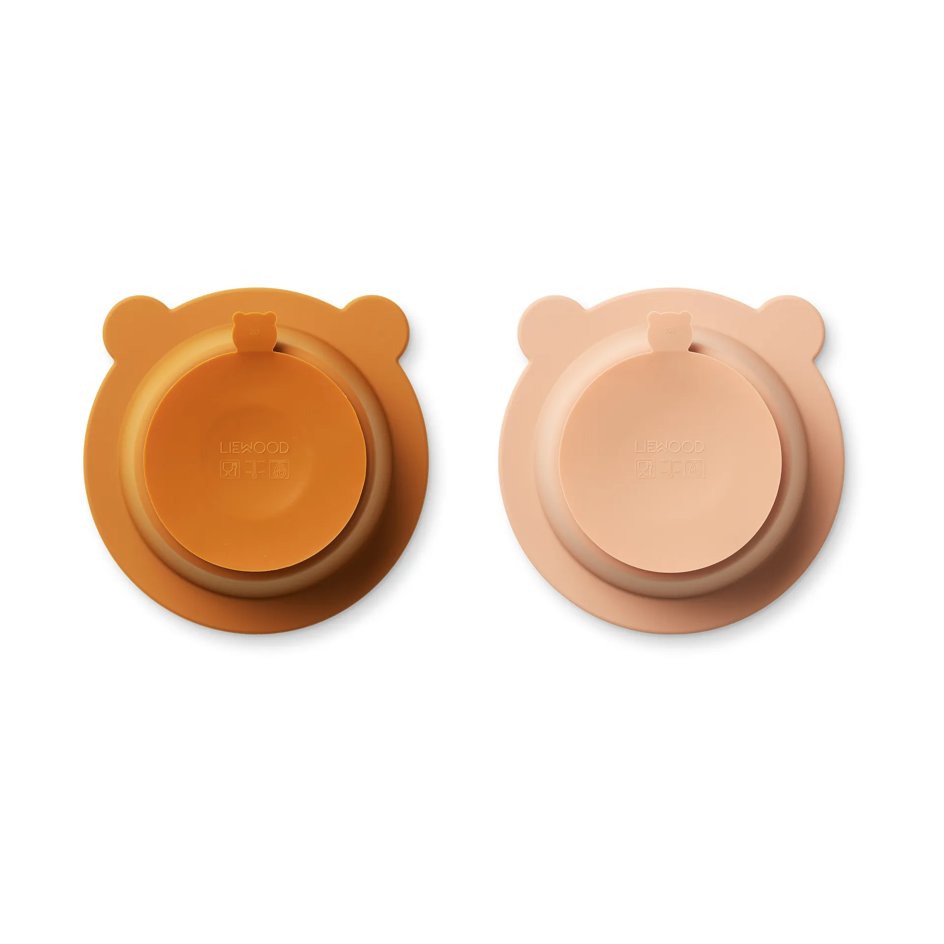 Peony bowl with suction cup Ø16 cm 2 pieces, Mustard-tuscany rose mix Liewood