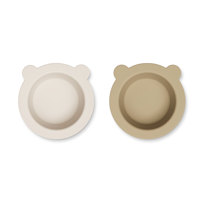 Peony bowl with suction cup Ø16 cm 2 pieces - Sandy-Oat - Liewood