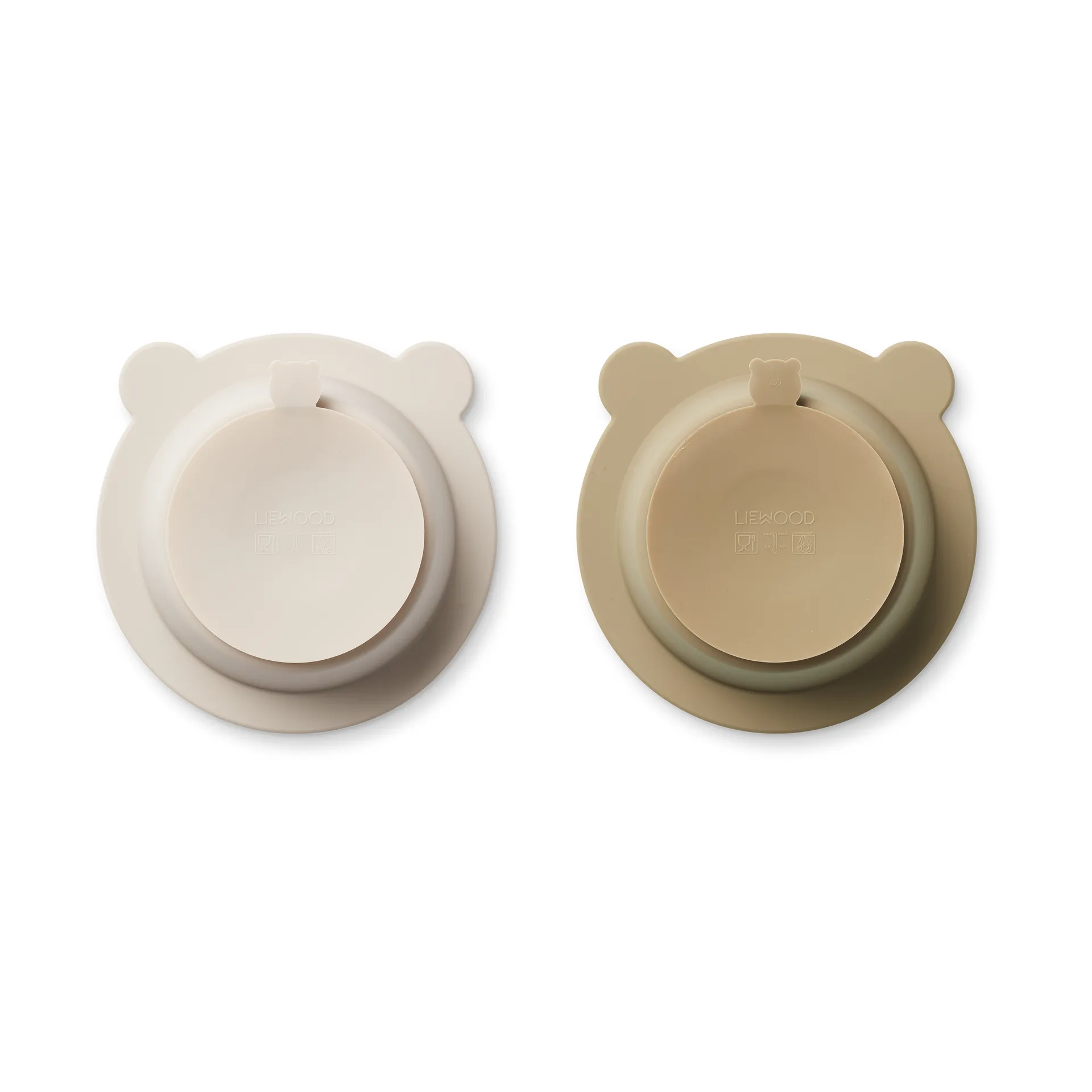 Peony bowl with suction cup Ø16 cm 2 pieces, Sandy-Oat Liewood