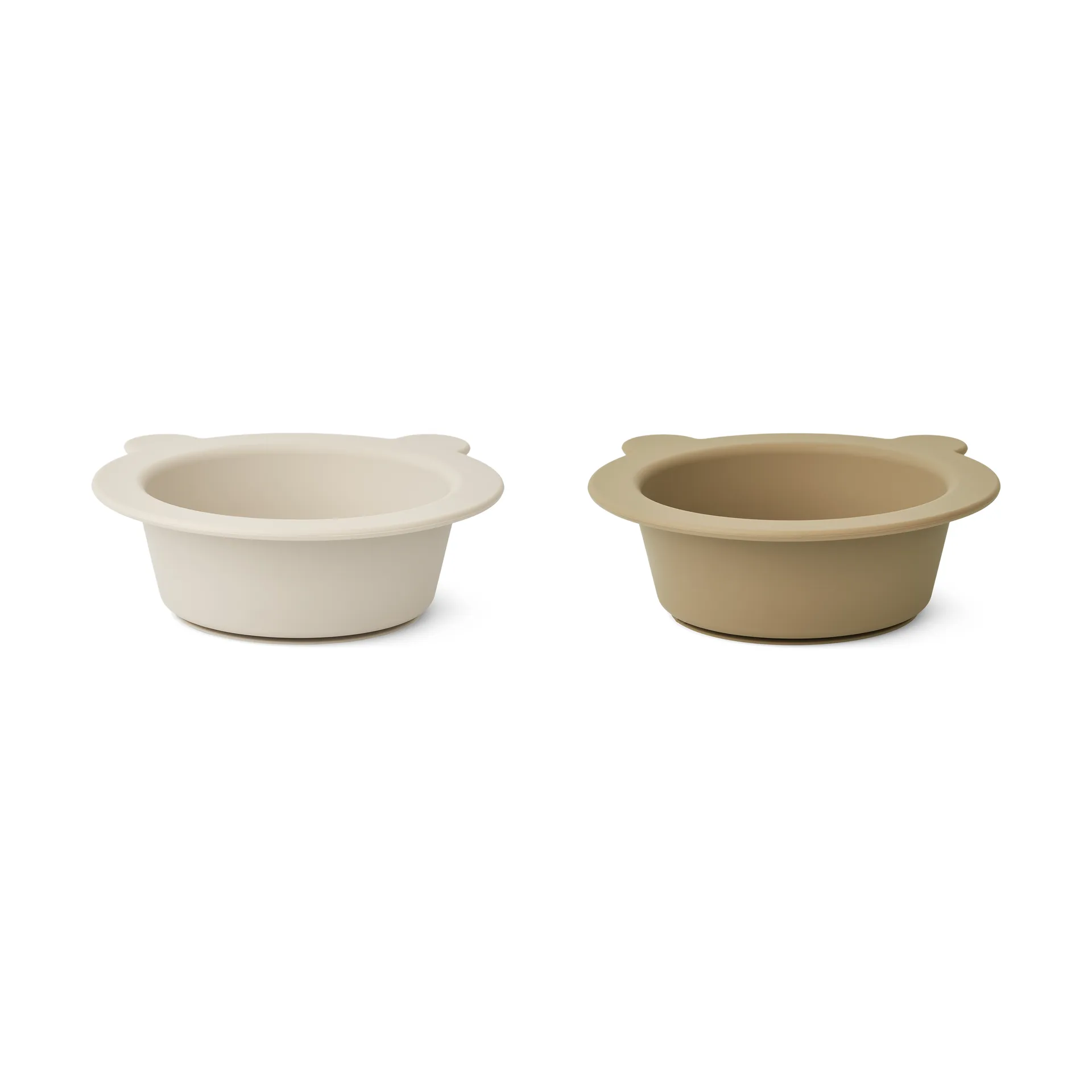 Peony bowl with suction cup Ø16 cm 2 pieces, Sandy-Oat Liewood