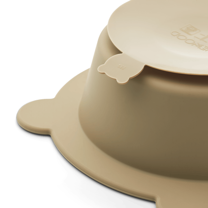 Peony bowl with suction cup Ø16 cm 2 pieces, Sandy-Oat Liewood