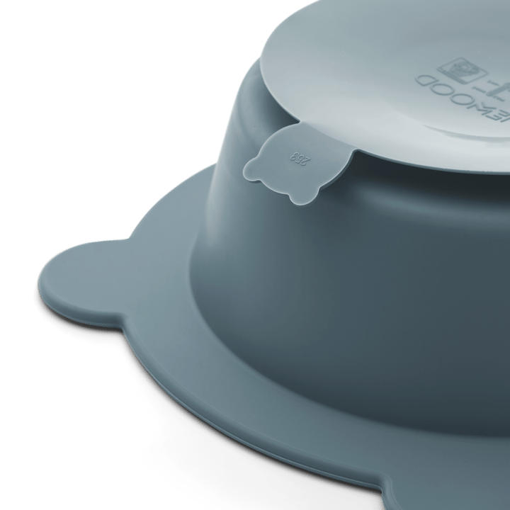 Peony bowl with suction cup Ø16 cm 2 pieces, Sea blue-Whale blue Liewood