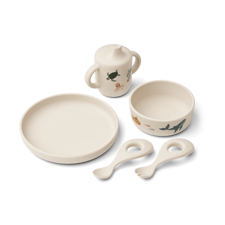 Ryle dinner set 5 pieces - Sea creature-Sandy - Liewood