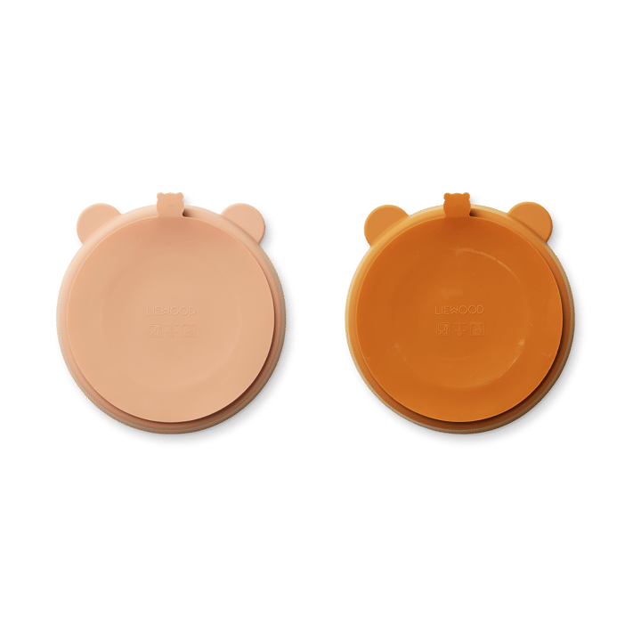 Stacy divided children's plate 2-pack, Mustard-tuscany rose mix Liewood
