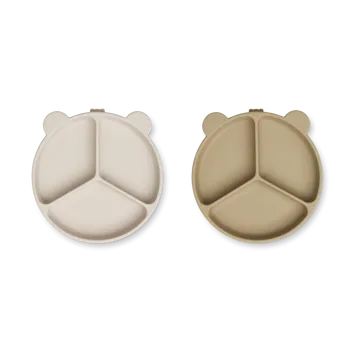 Stacy divided children's plate 2-pack - Sandy-Oat - Liewood