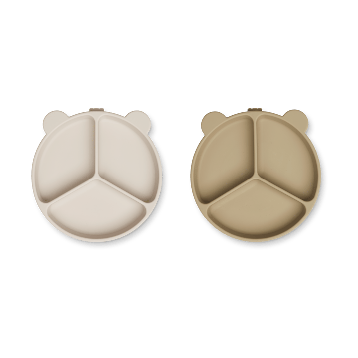 Stacy divided children's plate 2-pack - Sandy-Oat - Liewood