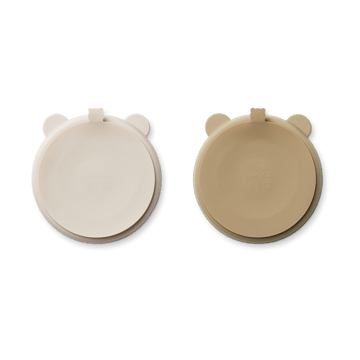 Stacy divided children's plate 2-pack - Sandy-Oat - Liewood