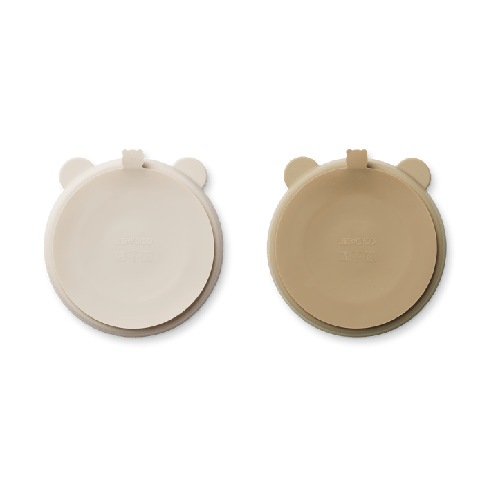 Stacy divided children's plate 2-pack, Sandy-Oat Liewood