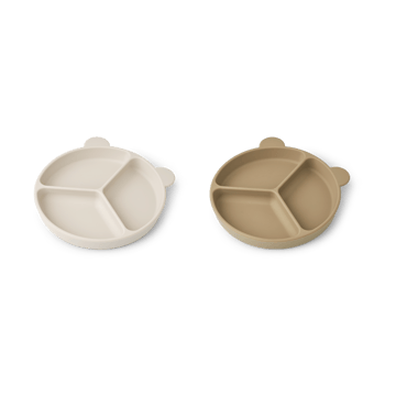 Stacy divided children's plate 2-pack - Sandy-Oat - Liewood