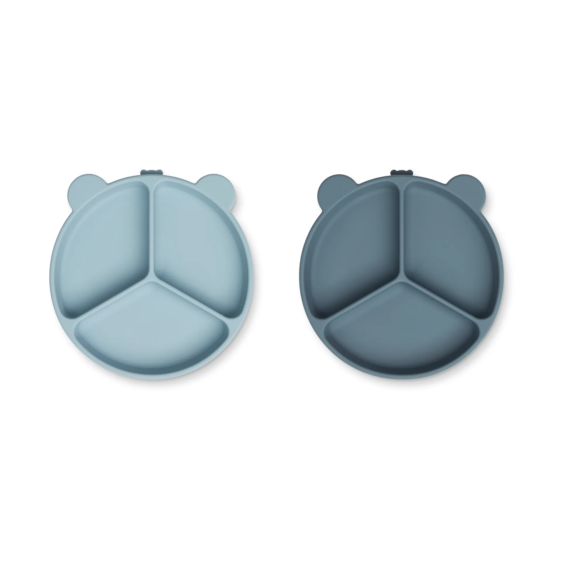 Stacy divided children's plate 2-pack, Sea blue-Whale blue Liewood