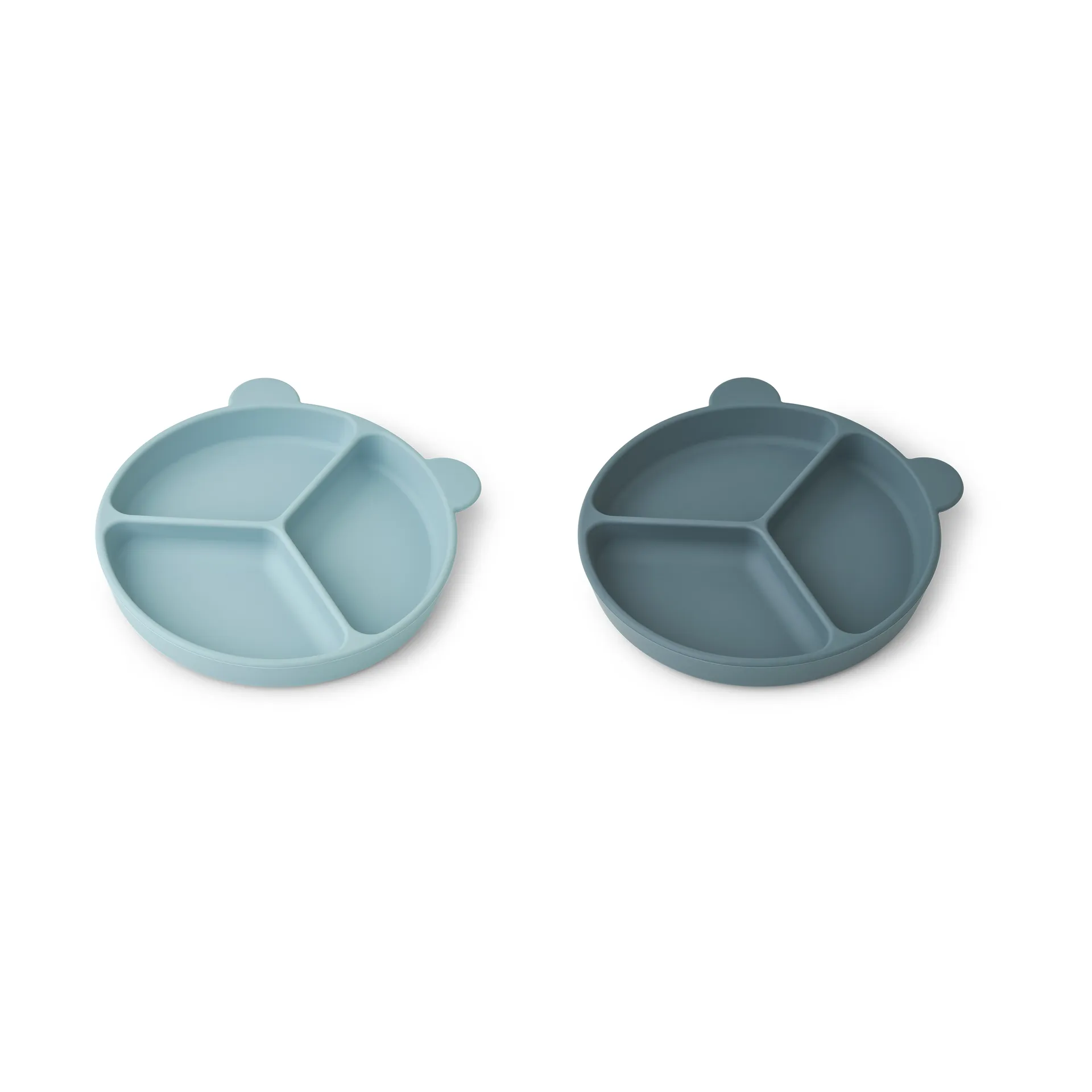 Stacy divided children's plate 2-pack, Sea blue-Whale blue Liewood