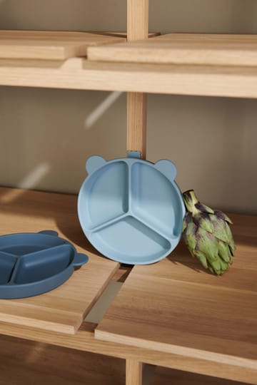 Stacy divided children's plate 2-pack - Sea blue-Whale blue - Liewood