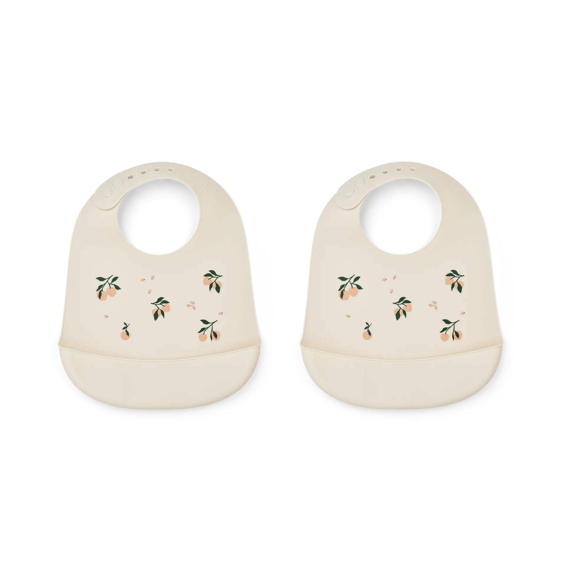 Tilda bib silicone 2-pack, Peach-Sea shell mix Liewood