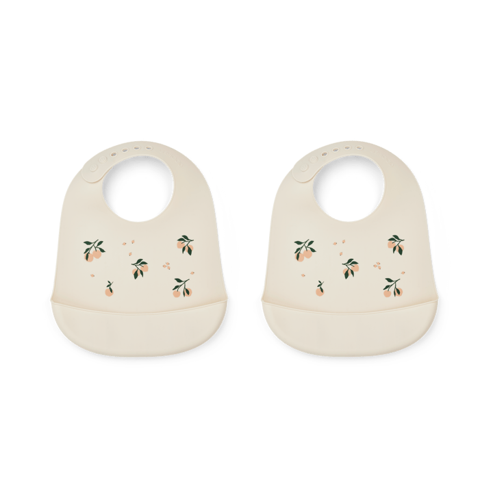 Tilda bib silicone 2-pack - Peach-Sea shell mix - Liewood
