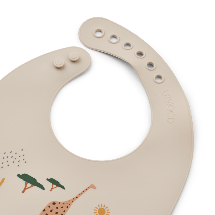 Tilda bib silicone 2-pack, Safari sandy mix Liewood