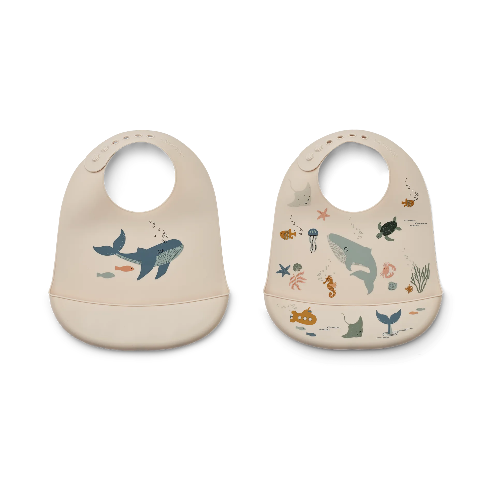 Tilda bib silicone 2-pack, Sea creature-Sandy Liewood