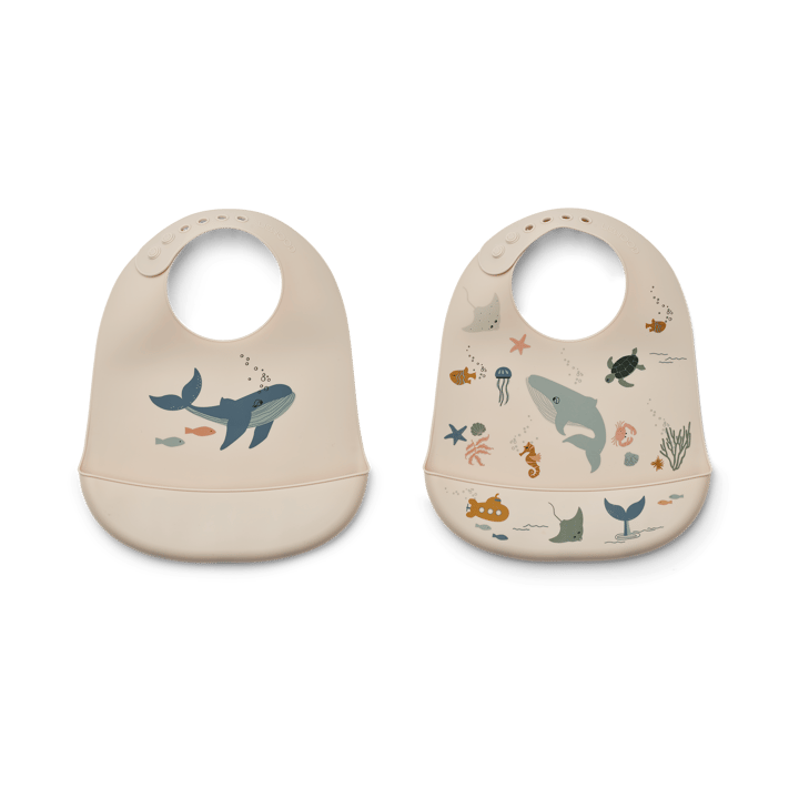 Tilda bib silicone 2-pack - Sea creature-Sandy - Liewood