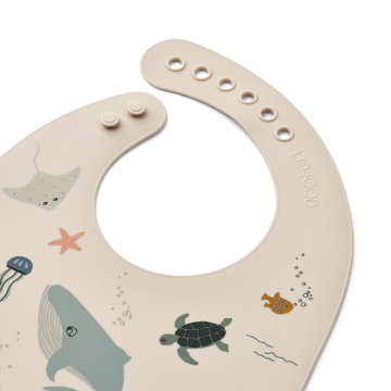 Tilda bib silicone 2-pack - Sea creature-Sandy - Liewood