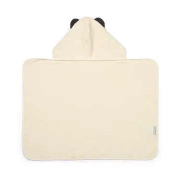 Vilas Panda hooded towel - Crème de la crème - Liewood