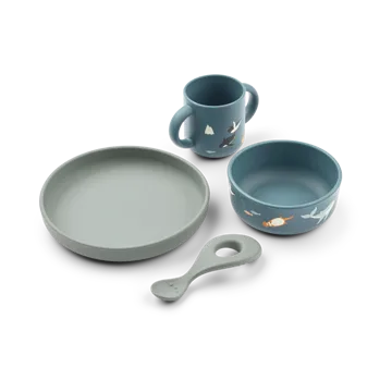 Vivi printed dinnerware set 4 pieces. - Arctic Sea-Ocean view - Liewood