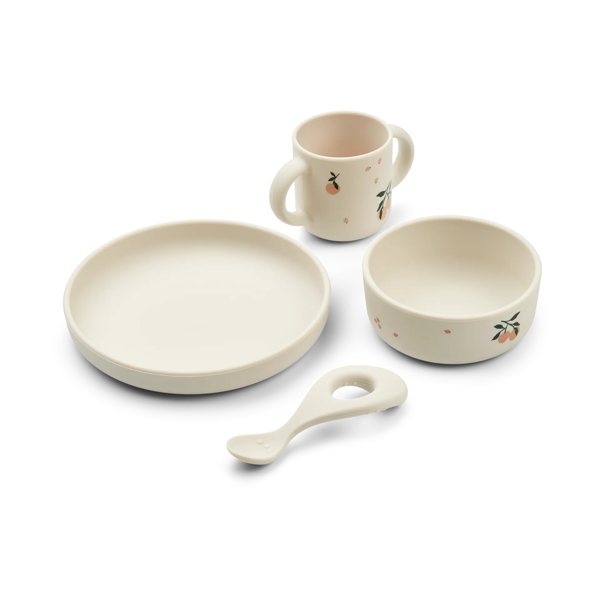 Vivi printed dinnerware set 4 pieces., Peach-Sea shell mix Liewood