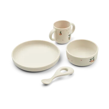Vivi printed dinnerware set 4 pieces. - Peach-Sea shell mix - Liewood