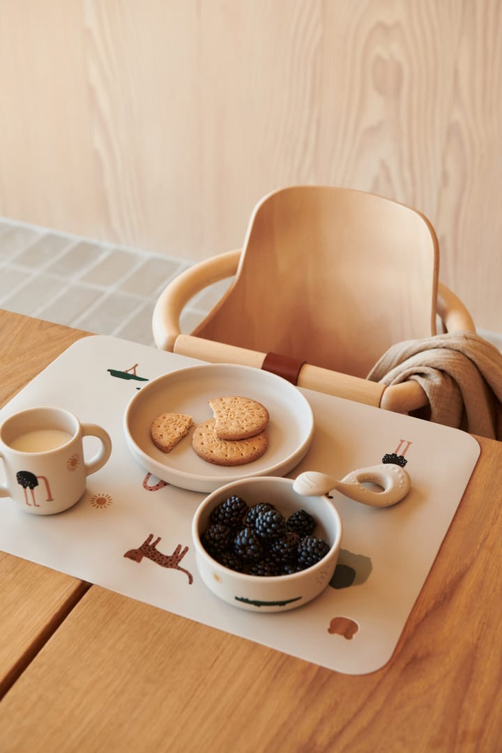 Vivi printed dinnerware set 4 pieces., Safari sandy mix Liewood