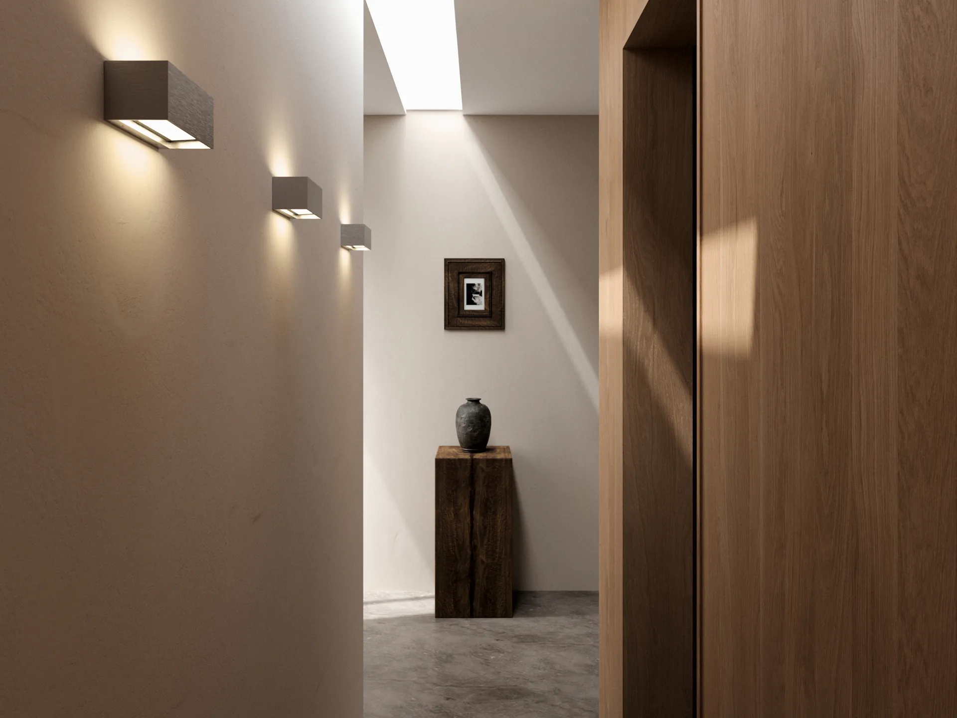 Linea W1 wall lamp switch tune, Titanium, 7x15 cm Light-Point