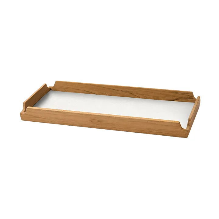Airy Nupo tray - Pure white-teak, slim - LIND DNA