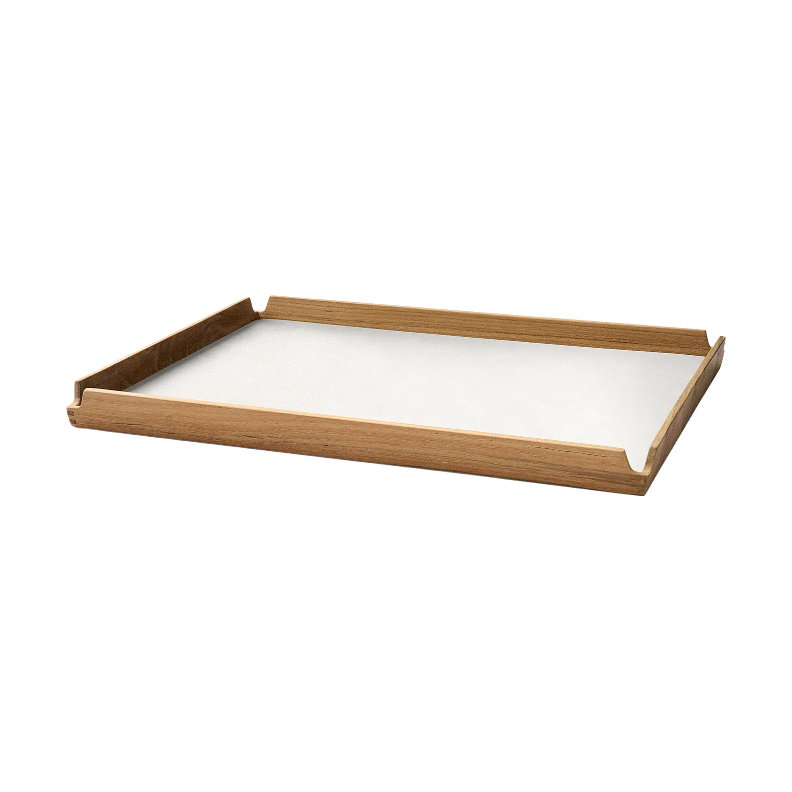 Airy teak tray Square L, Nupo pure white LIND DNA