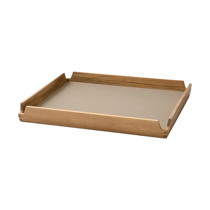 Airy teak tray square S - Nupo clay brown - LIND DNA
