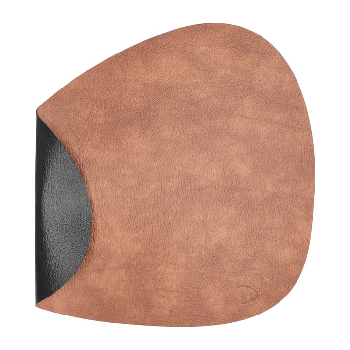 Bull placemat reversible curve L 1 pcs - Cognac-black - LIND DNA