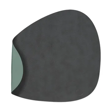 Cloud-Nupo placemat reversible curve L 1 pcs - anthracite-pastel green, 44x37 cm - LIND DNA