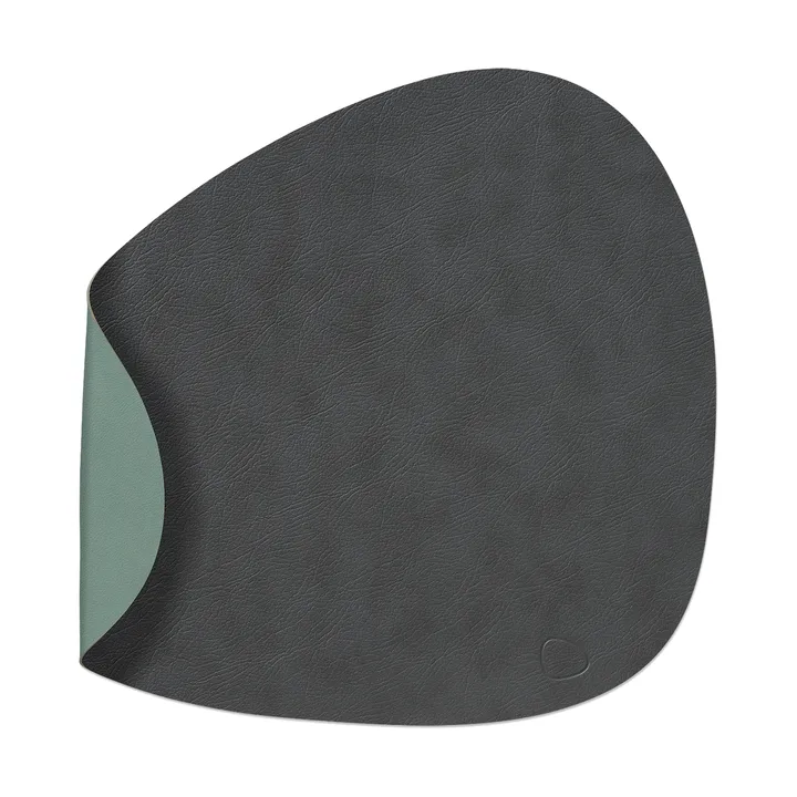 Cloud-Nupo placemat reversible curve L 1 pcs - anthracite-pastel green, 44x37 cm - LIND DNA
