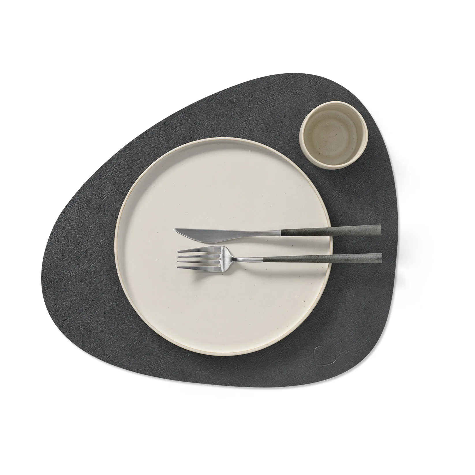 Cloud-Nupo placemat reversible curve L 1 pcs, anthracite-pastel green, 44x37 cm LIND DNA