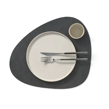 Cloud-Nupo placemat reversible curve L 1 pcs - anthracite-pastel green, 44x37 cm - LIND DNA