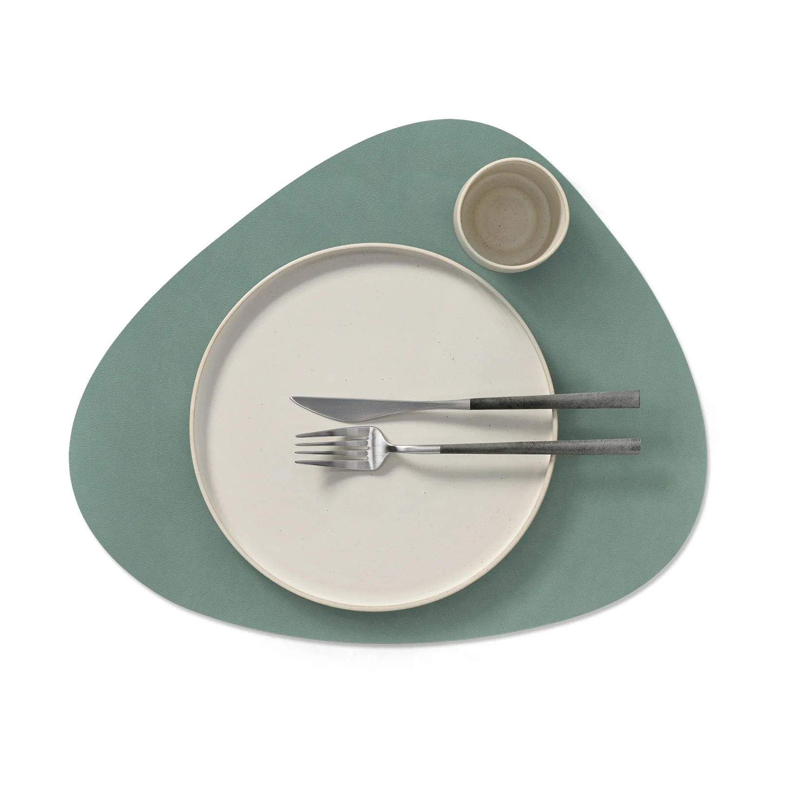 Cloud-Nupo placemat reversible curve L 1 pcs, anthracite-pastel green, 44x37 cm LIND DNA