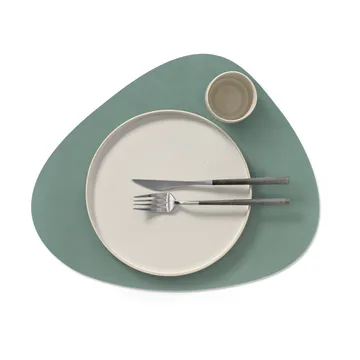 Cloud-Nupo placemat reversible curve L 1 pcs - anthracite-pastel green, 44x37 cm - LIND DNA